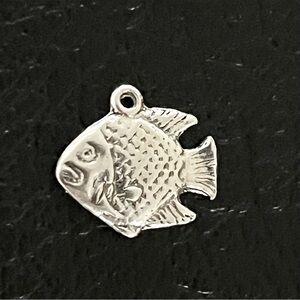 Intricate Vintage Double-sided Sterling Silver Fish Charm Pendant